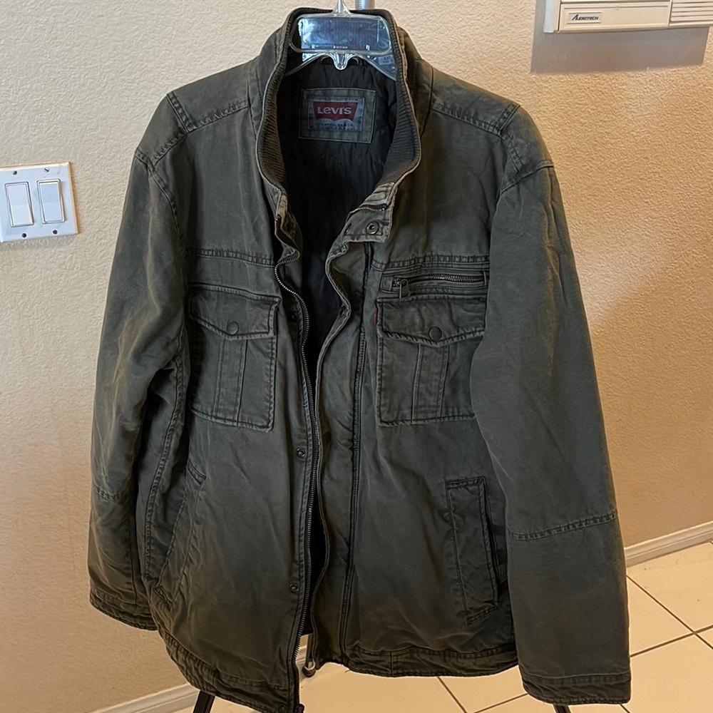 LEVI’S - Military Style Jacket - Distressed and Lined - Barely Worn